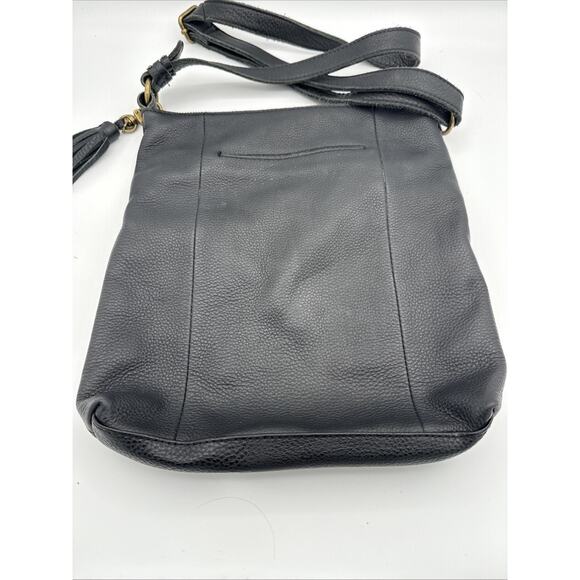 The Sak Collective Ladera Black Soft Leather Bag W/Tassel Crossbody A5 Hobo EUC - Picture 3 of 11